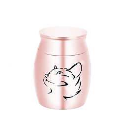 Cat Shape Stainless Steel Cremation Urn, For Commemorate Kinsfolk Pet Cremains Container, Column, Cat Shape, 30x40mm