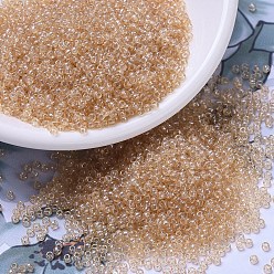 (RR161) Transparent Camel MIYUKI Round Rocailles Beads, Japanese Seed Beads, (RR161) Transparent Camel, 11/0, 2x1.3mm, Hole: 0.8mm, about 1100pcs/bottle, 10g/bottle