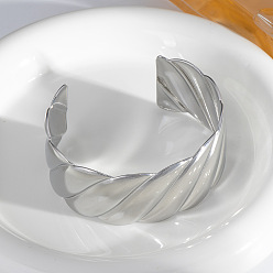 Нержавеющая Сталь Цвет Элегантные 304 браслеты-манжеты из нержавеющей стали для женщин, спираль, цвет нержавеющей стали, 1-1/8 дюйм (2.92 см), внутренний диаметр: 2-5/8 дюйм (6.8 см)