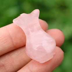Rose Quartz Natural Rose Quartz Vase Figurines Statues for Home Office Desktop Decoration, 40mm