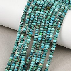 Бирюза из Хубэя Хубэй природных бирюзовый бисер нитей, граненые, рондель, класс АА, 4.5x2~2.5 мм, отверстие : 0.6 мм, около 159 шт / нитка, 15.16'' (38.5 см)