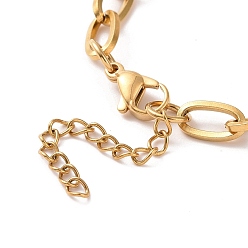 Golden Vacuum Plating 304 Stainless Steel Cable Chain Bracelet for Men Women, Golden, 7~7-1/4 inch(17.9~18.5cm)