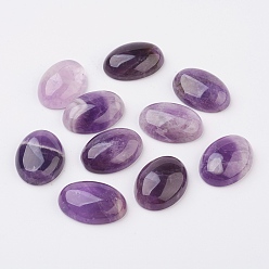 Amethyst Natural Amethyst Flat Back Cabochons, Oval, 25x18x7~7.5mm