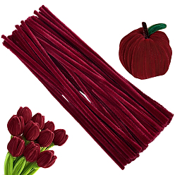 Темно-Красный 100шт. плюшевые палочки своими руками, стебли синели, трубочисты, материал для детских поделок, темно-красный, 300x6 мм