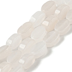 Jade Blanc Perles naturelles, perles de jade , Ovale Plat, 6~6.5x4~4.5x2.5mm, Trou: 0.6mm, Environ 64 pcs/chapelet, 15.94'' (40.5 cm)