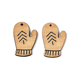 Другие Подвески из тополя с принтом, Рождественская серия, 35x23x2.5 мм, отверстие : 1.6 мм