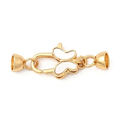 Настоящее золото 18K Карабин-лобстеры, латунные, без кадмия, без никеля и без свинца, с оболочкой, бабочка, реальный 18 k позолоченный, 36 мм, отверстия : 3 mm и 1.8 мм