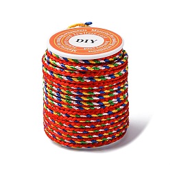 Разноцветный Разноцветный декоративный нейлоновый витой шнур, нейлоновая веревка, для украшения дома, украшать костюмы, сумка на шнурках, красочный, 3 мм, около 3.28 ярдов (3 м) / рулон