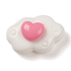 Сердце Непрозрачные кабошоны из смолы, ювелирная фурнитура для плетения бижутерий, розовые, сердце, 9.5x14.5x7 мм