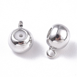 Платина Поручни из латунной трубки, петля под залог, бейлы, с пластиком ccb внутри, долговечный, круглые, платина, 7x5x3.8 мм, отверстие : 1 мм