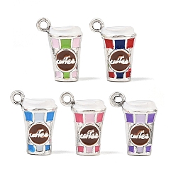 (52) Непрозрачная лаванда Сплав эмали прелести, античное серебро, разноцветные, 14x11x7.5 мм, отверстие : 1.6 мм