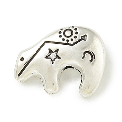 Античное Серебро Сплавочные овальные бусины тибетского стиля , без кадмия и без свинца, цветной зуни, античное серебро, 11.5x15x5 мм, отверстие : 1.6 мм