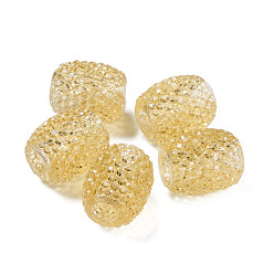 пшеница Прозрачные смоляные европейские желейные цветные бусины, большие отверстия баррель бисером, в форме ведра, цвет пшеницы, 15x12.5 мм, отверстие : 5 мм