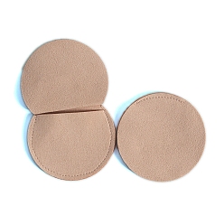 Персиковый Слойка Мешочки для украшений из микрофибры, складные подарочные пакеты, для кольца колье серьги браслет ювелирные изделия, плоско-круглые, розовые, 7x7 см