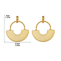 Золотой Сплав мотаться серьги стержня, вентилятор, золотые, 40x34 мм