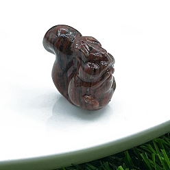 Джаспер Кунжут Натуральная кунжутная яшма резная статуя белки украшение дома, Статуэтки по фен-шуй для украшения домашнего офиса, 30 мм