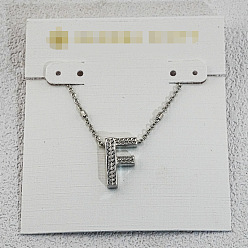 Letter F Латунные инициальные подвески-ожерелья для женщин, платина, Буква F, 15.75 дюйм (40 см)