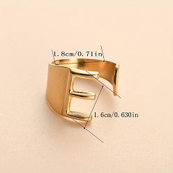 Letter E 304 из нержавеющей стали манжеты кольца, золотые, Письмо E, 16 мм, внутренний диаметр: 18 мм