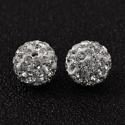 Crystal Grade A Rhinestone Pave Disco Ball Beads, for Unisex Jewelry Making, Round, Crystal, PP9(1.5.~1.6mm), 8mm, Hole: 1mm