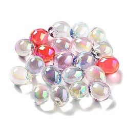 (52) Непрозрачная лаванда Прозрачные акриловые подвески с УФ-покрытием, радужный, слеза, разноцветные, 15x11.5 мм, отверстие : 1.4 мм