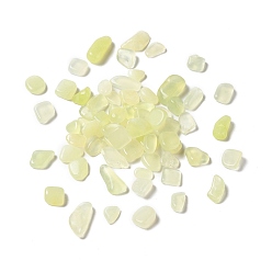 New Jade Natural New Jade Beads, No Hole/Undrilled, Nuggets, 8~15.5x7.5~10x2.5~5mm, about 630pcs/500g
