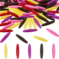 (52) Непрозрачная лаванда 200 шт 5 цвета непрозрачные акриловые бусины, двухконусные, разноцветные, 28x6 мм, отверстие : 1.5 мм, 40 шт / цвет