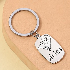 Овен Сплав брелки, украшения для сумок и кошельков, созвездие, прямоугольные, Овен, 7x3 см