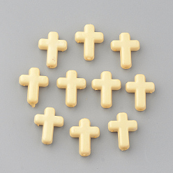 Светло-хаки Непрозрачные акриловые бусины, крестик, светлый хаки, 16x12x4.5 мм, Около 1230 шт / 500 г