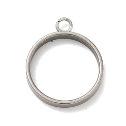 Нержавеющая Сталь Цвет 304 подвески из нержавеющей стали из нержавеющей стали, для diy уф смолы, эпоксидная смола, Прессованные цветочные украшения, плоско-круглые, цвет нержавеющей стали, 21.5x18x3 мм, отверстие : 2.5 мм, внутренний диаметр: 16 мм