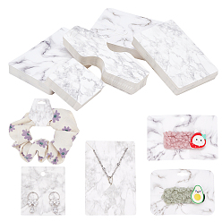 White Cardboard Jewelry Display Cards, for Hanging Earring & Necklace Display, White, 150pcs/set
