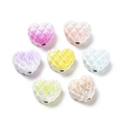 Cœur Perles gaufrées en alliage peintes à la bombe, cœur, 10x8.5x6mm, Trou: 1.6mm