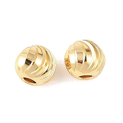 Plaqué 18K Or Véritable Perles d'espacement en laiton shegrace, sans cadmium et sans nickel et sans plomb, ronde, courbé, réel 18 k plaqué or, 6mm, Trou: 1.8mm