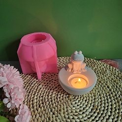 Hot Pink DIY Silicone Candle Holders, for Flower Scented Candle Making, Hot Pink, 9.1x9.4x9.4cm, Inner Diameter: 5cm