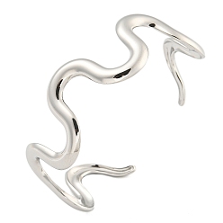 Нержавеющая Сталь Цвет Не тускнеющие 304 браслеты-манжеты из нержавеющей стали, волнистая кольцо, цвет нержавеющей стали, 3/4 дюйм (2 см), внутренний диаметр: 2-1/4 дюйм (5.7 см)