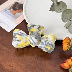 Желтый Заколки для волос в форме когтей из ацетата целлюлозы, аксессуары для волос для женщин и девочек, бантом, желтые, 2 мм