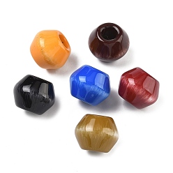 (52) Непрозрачная лаванда Непрозрачные акриловые бусины, имитирующие кошачий глаз, бусины с большим отверстием, рондель, граненые, разноцветные, 19.5x16 мм, отверстие : 7 мм