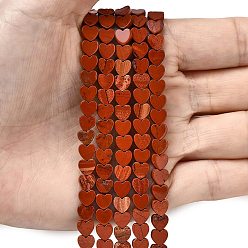 Красный Камень Натуральные красные яшмы бусы пряди, сердце, 6x6x2 мм, отверстие : 0.7 мм, около 65~72 шт / нитка, 13.39'' (34 см) ~ 15.35'' (39 см)