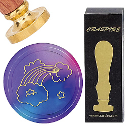 Радуга Латунные восковые печати с деревянной ручкой, для diy scrapbooking, радуга, 25 мм