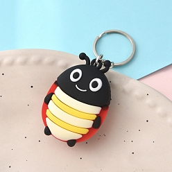 Черный Пластиковый брелок в виде божьей коровки, мультяшное насекомое, чёрные, Кулон : 60x55 мм