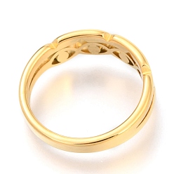 Golden 304 Stainless Steel Finger Rings, with Crystal Rhinestone, Eye, Golden, US Size 7, Inner Diameter: 17mm