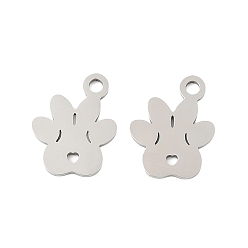 Paw Print 201 подвески из нержавеющей стали, лазерная резка, реальный 18 k позолоченный, очарование отпечатка лапы, 16x12.5x1 мм, отверстие : 2 мм