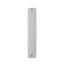 Stainless Steel Color Non-Tarnish 304 Stainless Steel Connector Charms, Laser Cut, Rectangle Links, Stainless Steel Color, 35x6x1.5mm, Hole: 1.2mm