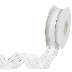 Белый 1рулонная полиэфирная лента, кружевной отделкой, аксессуары для одежды, белые, 1-5/8 дюйм (40 мм), около 50.00 ярдов (45.72 м) / рулон