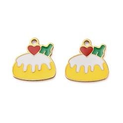 Food 304 прелести нержавеющей стали, с эмалью, ионное покрытие (ip), реальный 18 k позолоченный, торт, 14x14x1.5 мм, отверстие : 1.6 мм