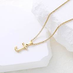Letter J Ожерелья с подвесками в виде алфавита из нержавеющей стали для женщин, золотые, буква J