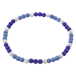 Сапфир 1 ожерелья из полимерной глины с круглыми бусинами и стразами, сапфир, 17.72 дюйм (45 см)