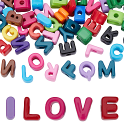 (52) Непрозрачная лаванда 2 наборы 52 шт. непрозрачные акриловые бусины, бусины с большим отверстием, Письмо ~ Z, разноцветные, 18~21x8~20.5x13.5 мм, отверстие : 6 мм, 26 шт / комплект