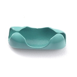 Кадет Синий Латунные соединения шаровой цепи, кадетский синий, 9x3~3.5 мм, отверстие : 2.5 мм