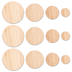 BurlyWood Flat Round Wooden Boards for Painting, BurlyWood, 30pcs/set