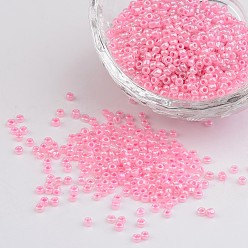 Pink 12/0 Цейлон круглый бисер, розовые, Размер : диаметром около 2 мм , отверстие: 1 мм, Около 3303 шт / 50 г